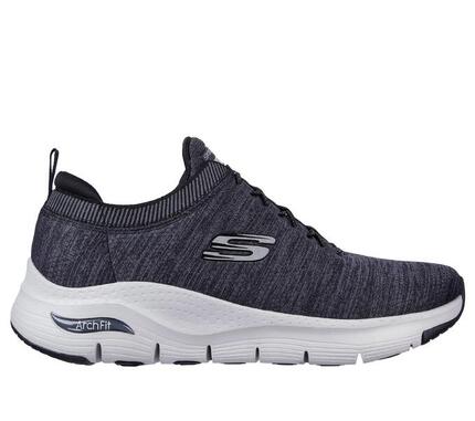 Chaussures de sport SKECHERS ARCH FIT WAVEPORT pour homme, Gris avec Bleu nuit