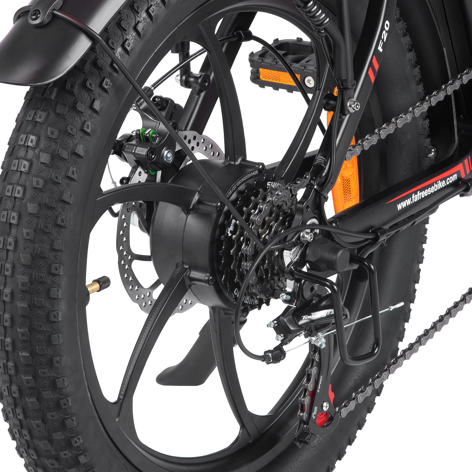 F20 Bicicleta eléctrica plegable 36V 18Ah, neumáticos anchos 20*3,0 pulgadas 7/7