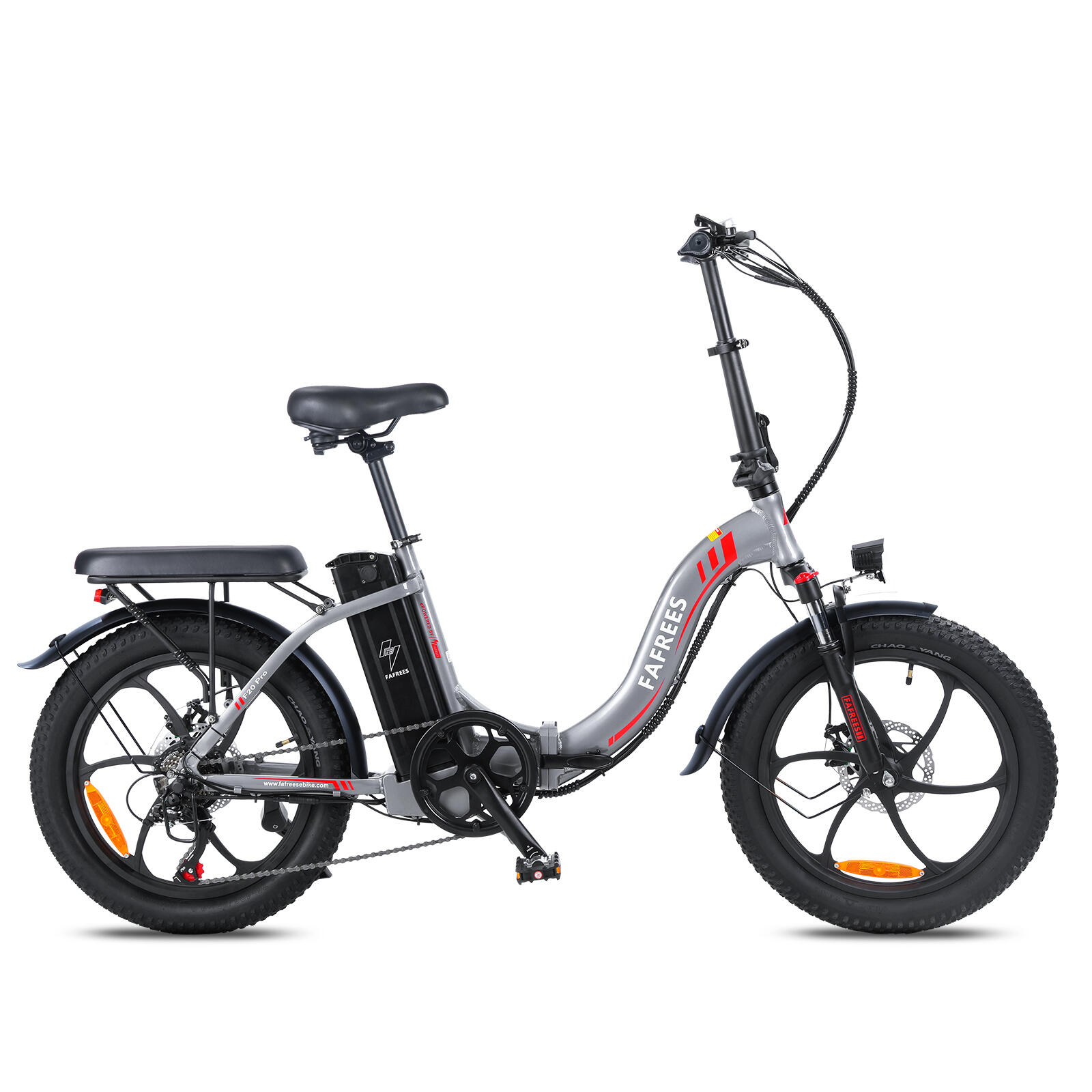 F20 Bicicleta eléctrica plegable 36V 18Ah, neumáticos anchos 20*3,0 pulgadas 4/7