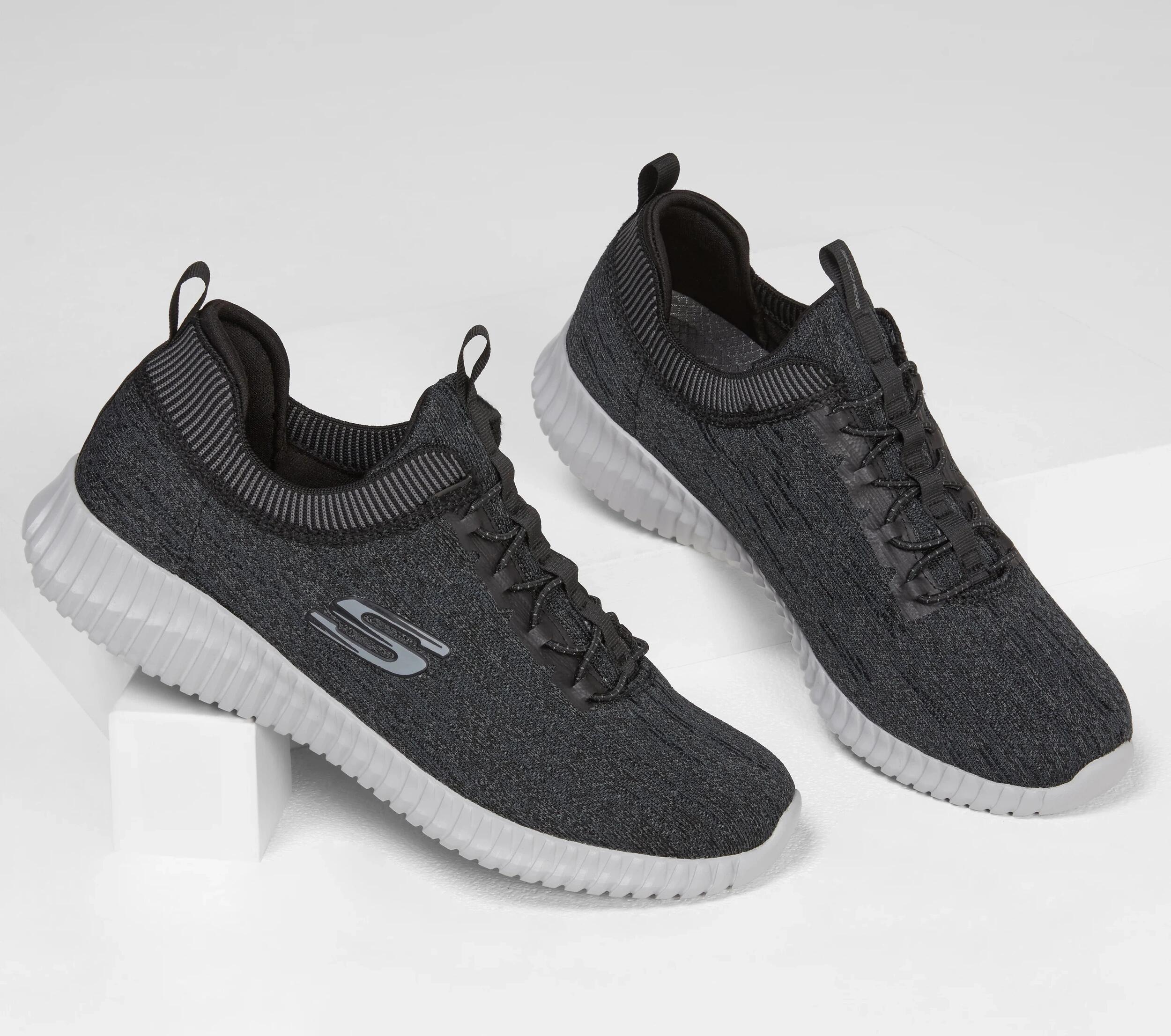 Zapatillas de entrenamiento SKECHERS hombre gris-negro, nuevas de media caña 2/3