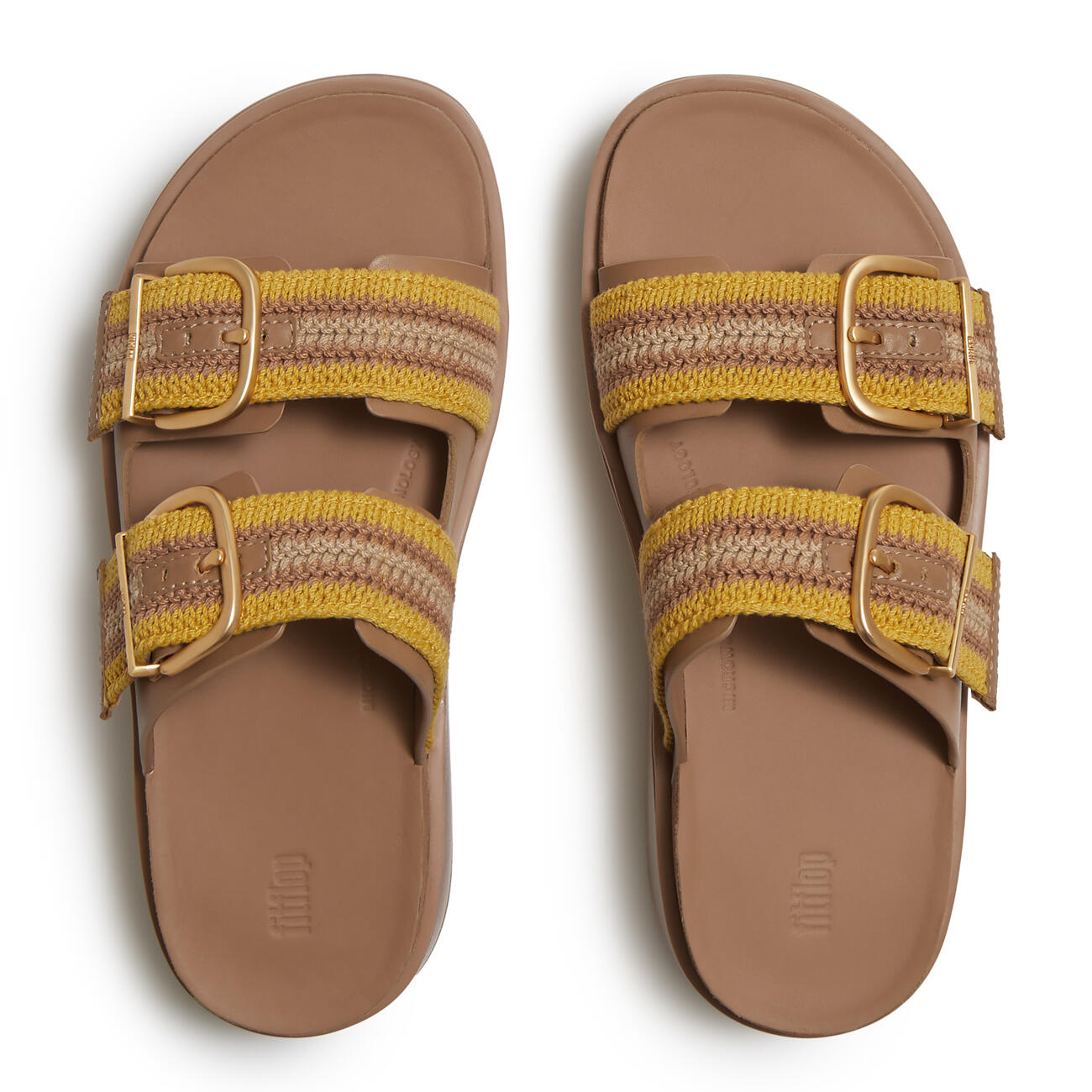 FitFlop Gen-FF Max Buckle Stripe-Webbing Two-Bar Slides 5/7