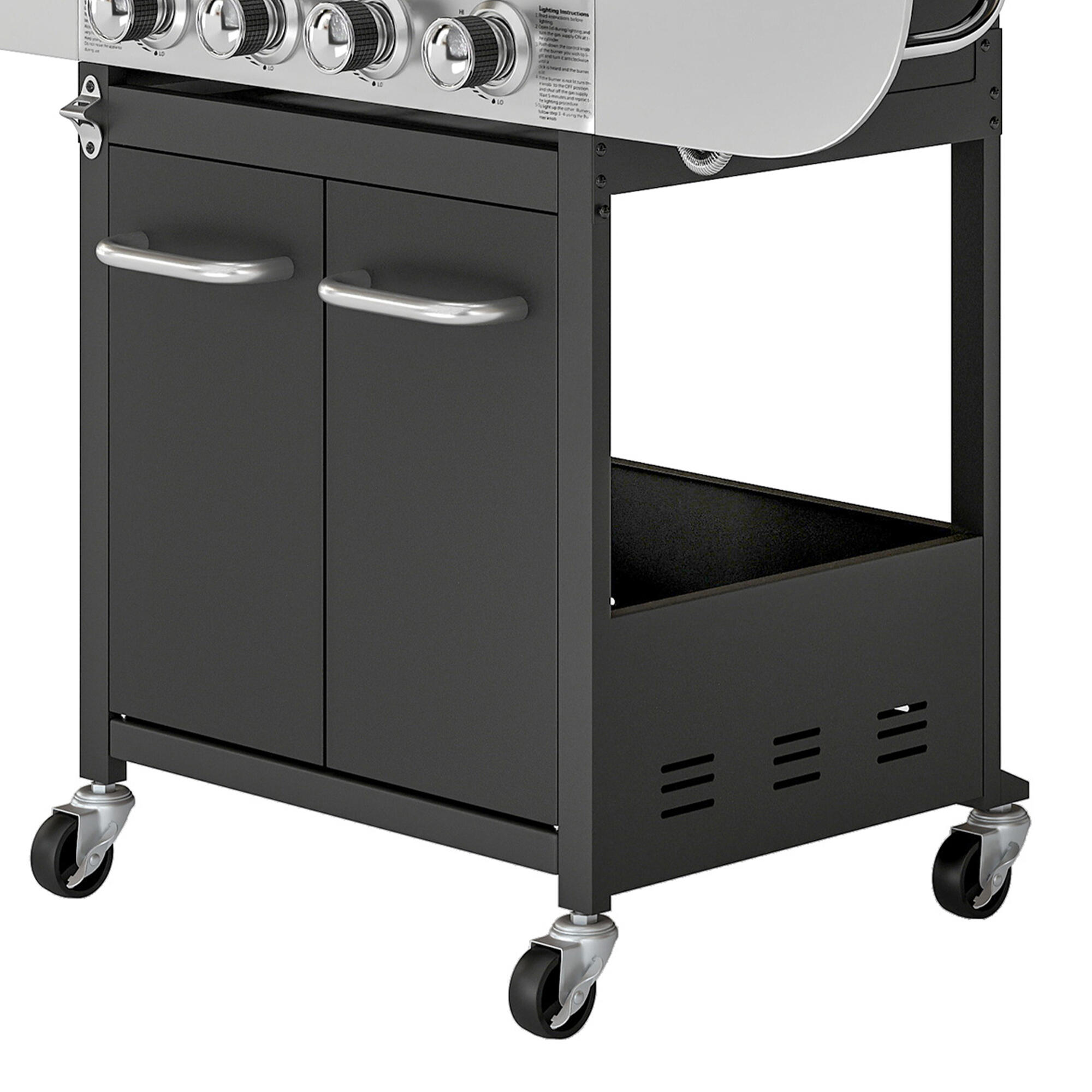 Barbecue a gás 129x55x117 cm prata e preto Outsunny 5/5