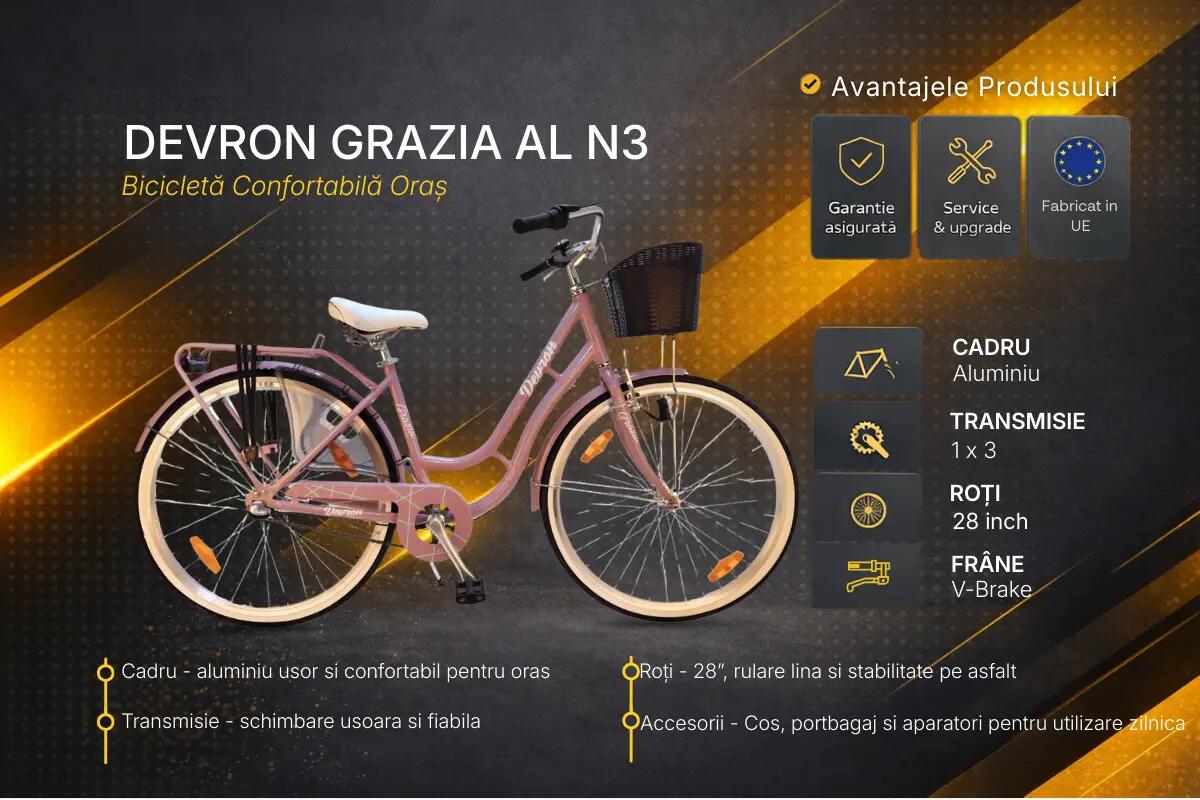 Devron Grazia AL N3 stadsfiets - 28 inch, M, roze 5/6
