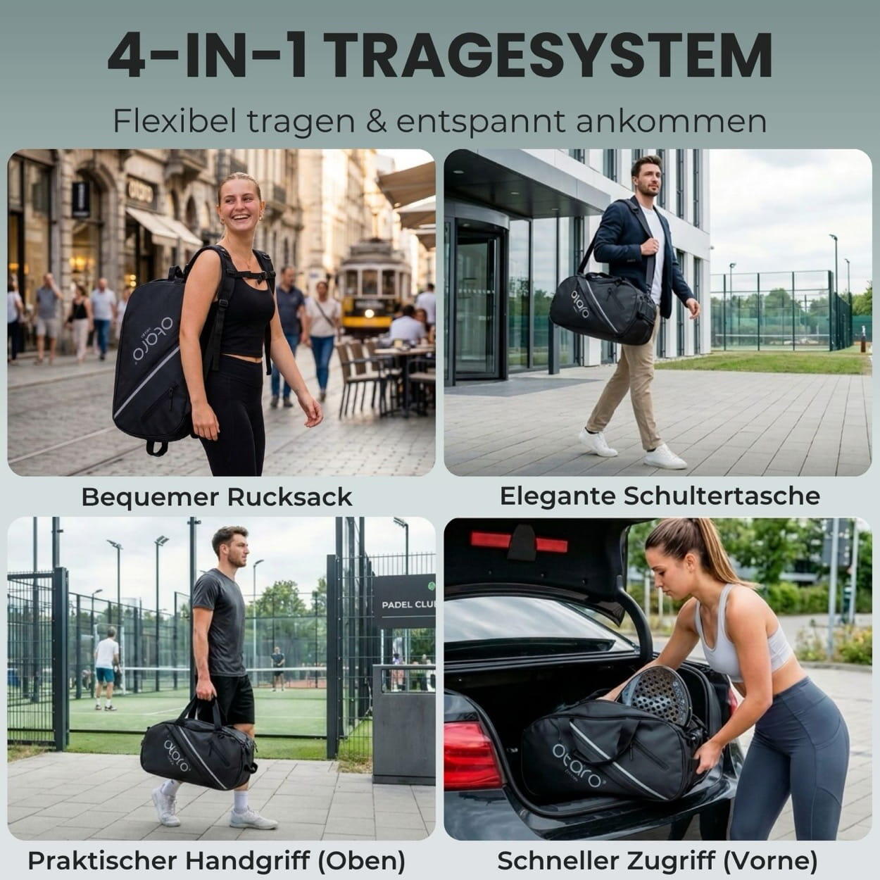 Borsa da padel con scomparto per 2 racchette | 60L - Nero 5/7