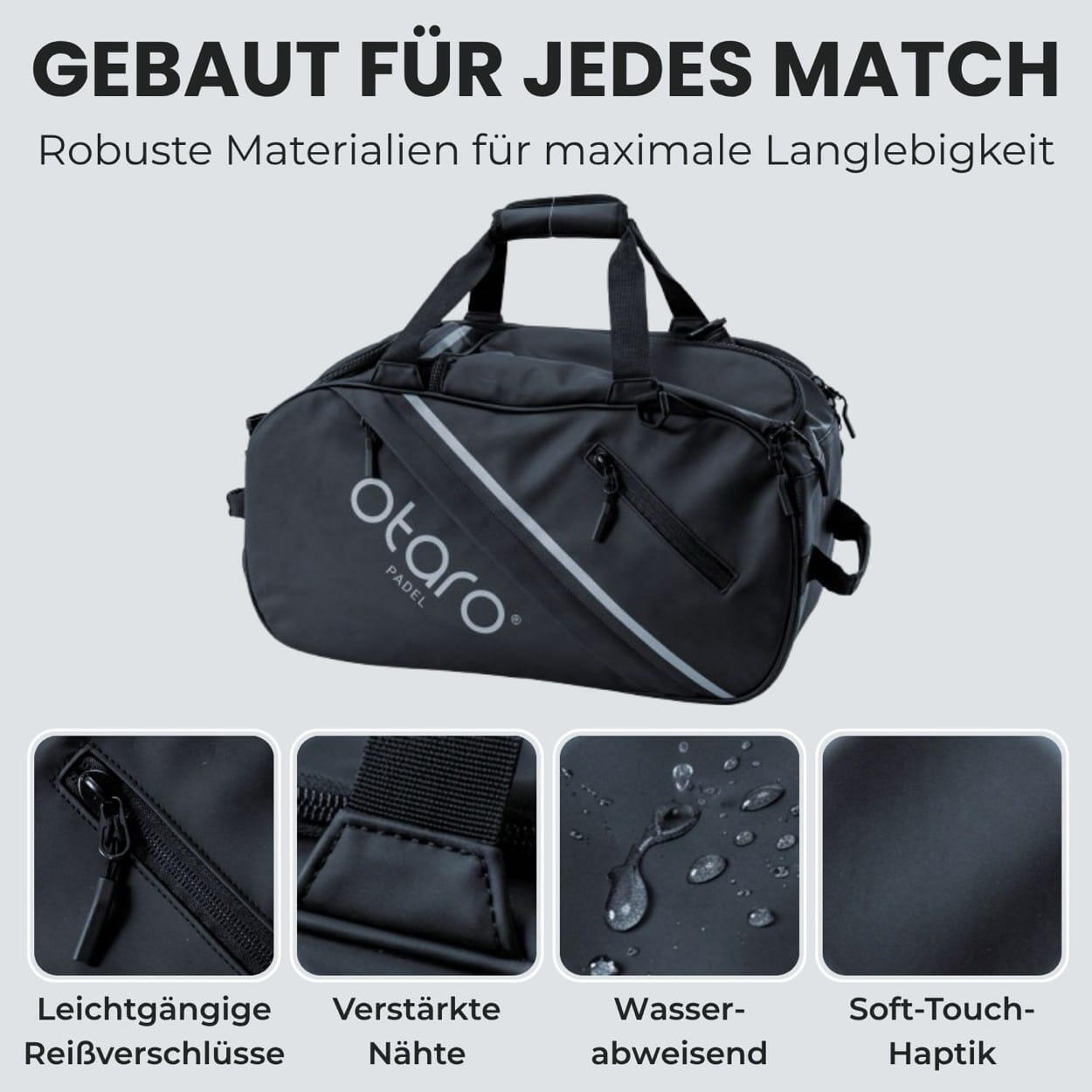 Borsa da padel con scomparto per 2 racchette | 60L - Nero 4/7