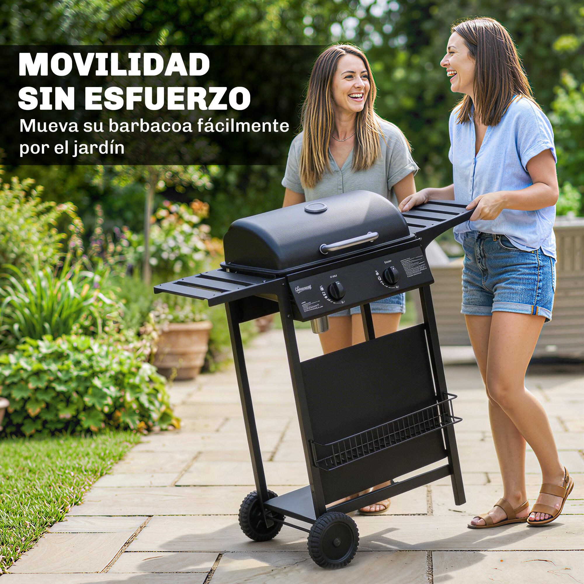Grelhador a Gás Outsunny Preto 4/5