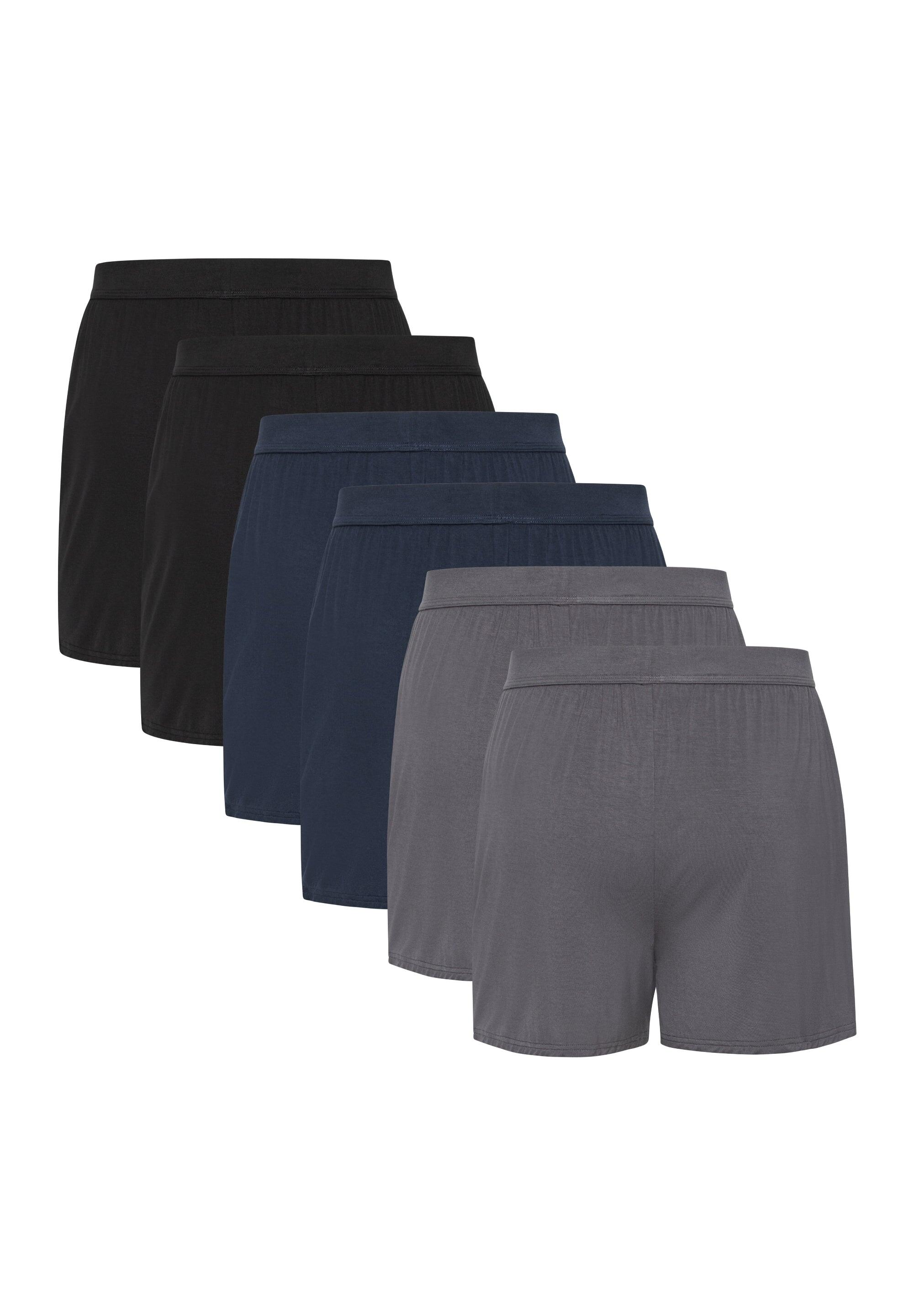 Boxers soltos de bambu para homem respiráveis com botão 6 unidades 2/5