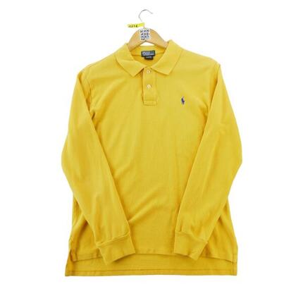 Polo manches longues Homme Jaune