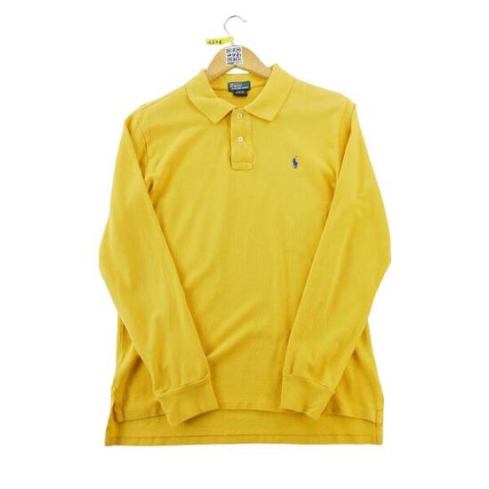 Polo manches longues Homme Jaune