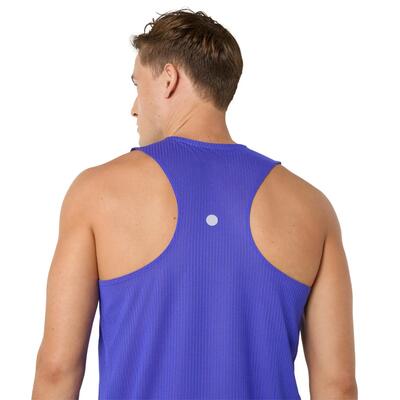 T shirts overhemden heren - asics road fade singlet - cobalt/green
