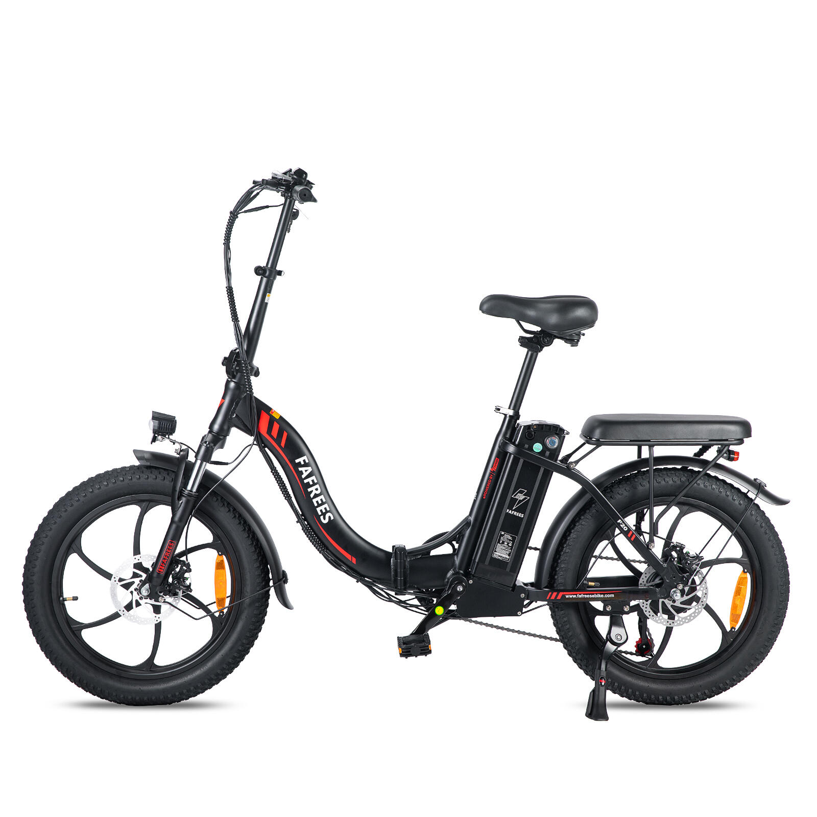 F20 Bicicleta eléctrica plegable 36V 18Ah, neumáticos anchos 20*3,0 pulgadas 3/7