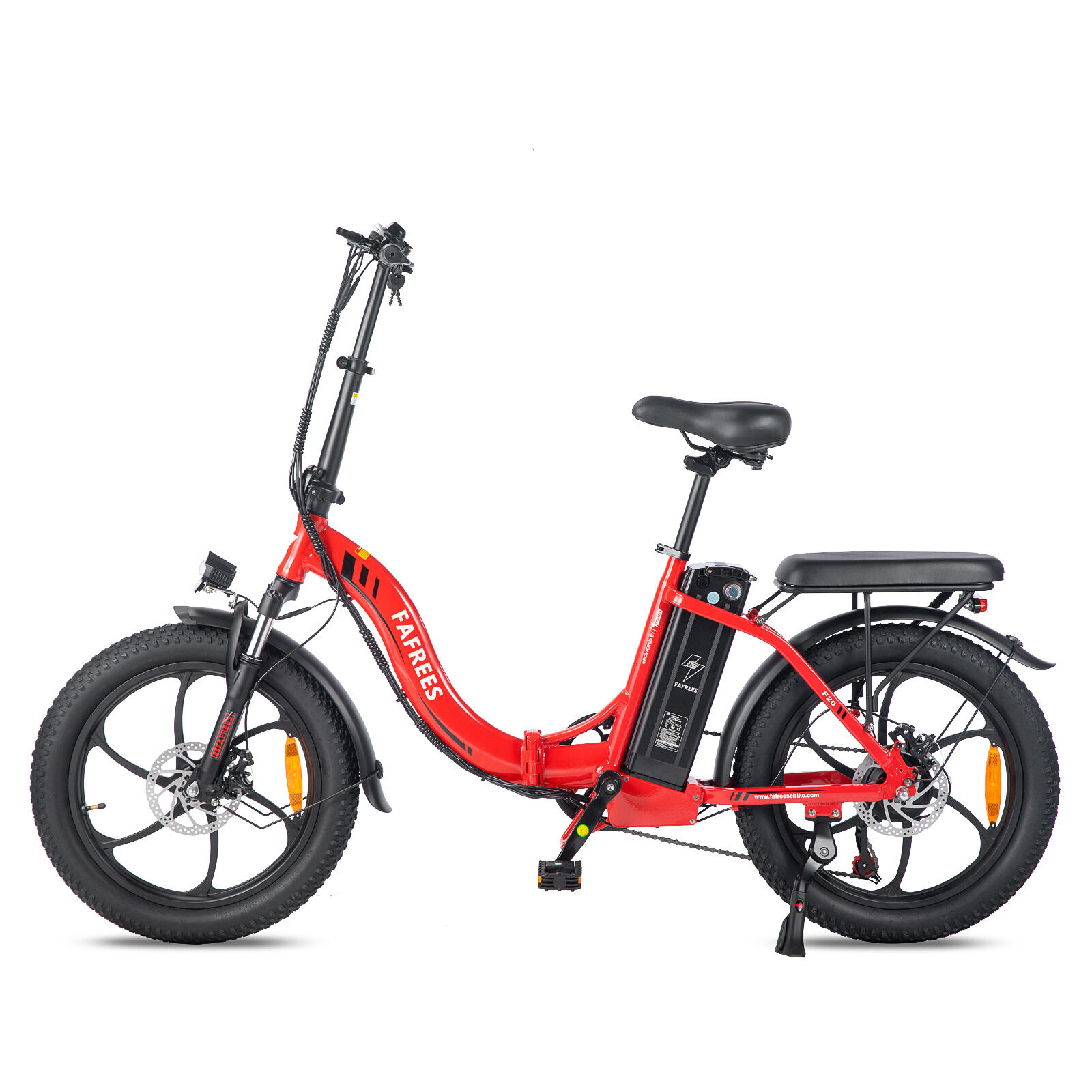 F20 Bicicleta eléctrica plegable 36V 18Ah, neumáticos anchos 20*3,0 pulgadas 3/7