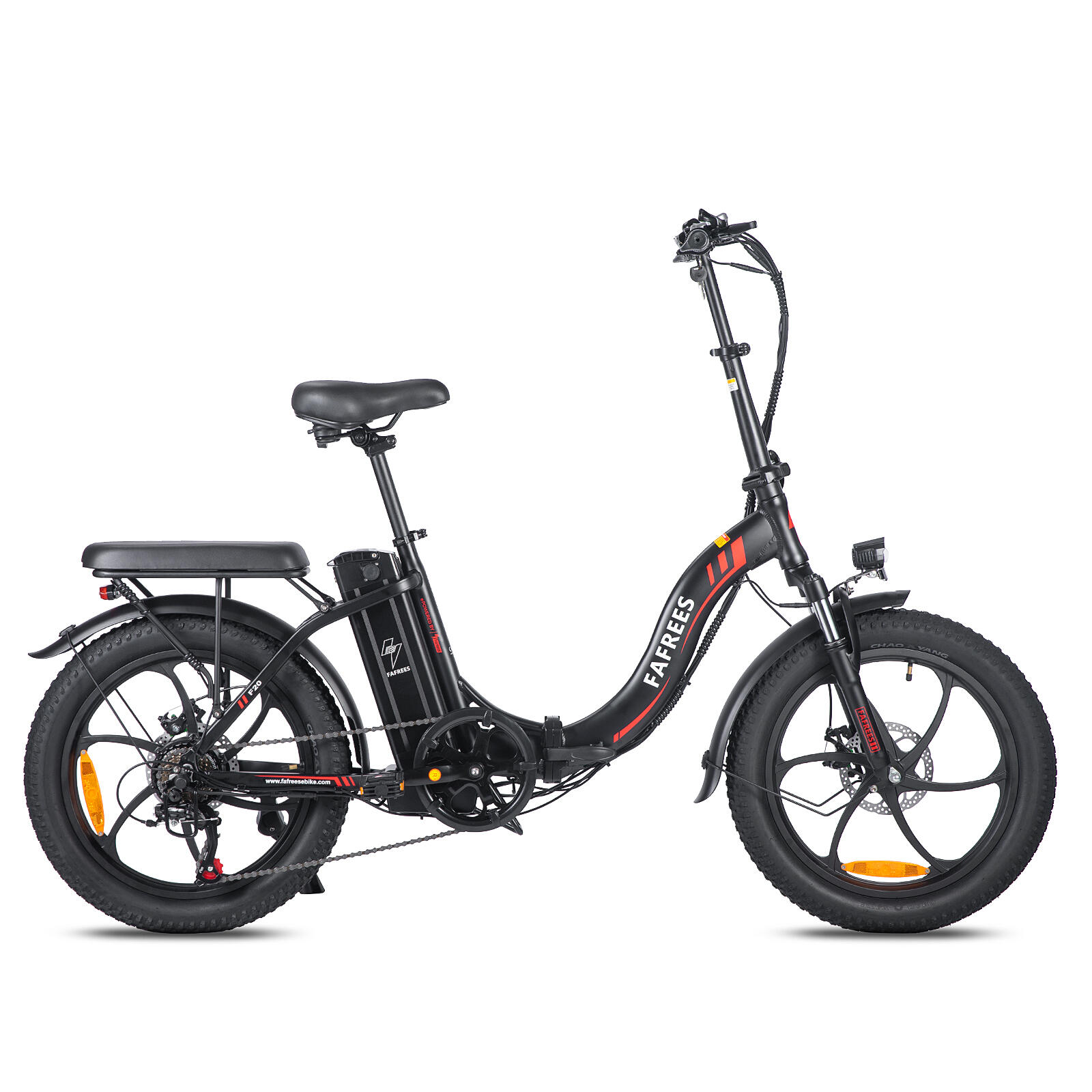 F20 Bicicleta eléctrica plegable 36V 18Ah, neumáticos anchos 20*3,0 pulgadas 4/7