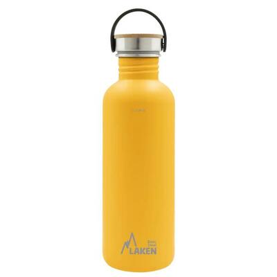 Borraccia in acciaio inox Basic Steel con tappo Bamboo – LAKEN