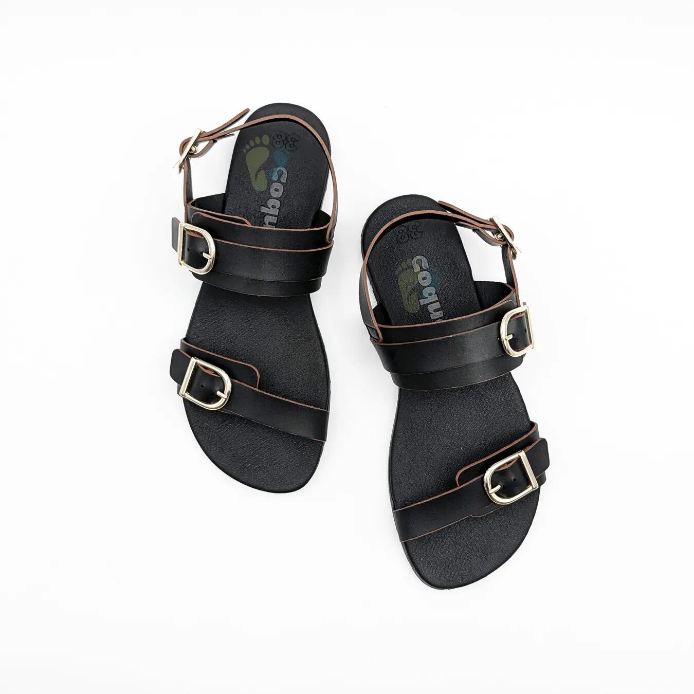 Coqueflex Sandalias Vaqueta Negro - Talla 39 3/6