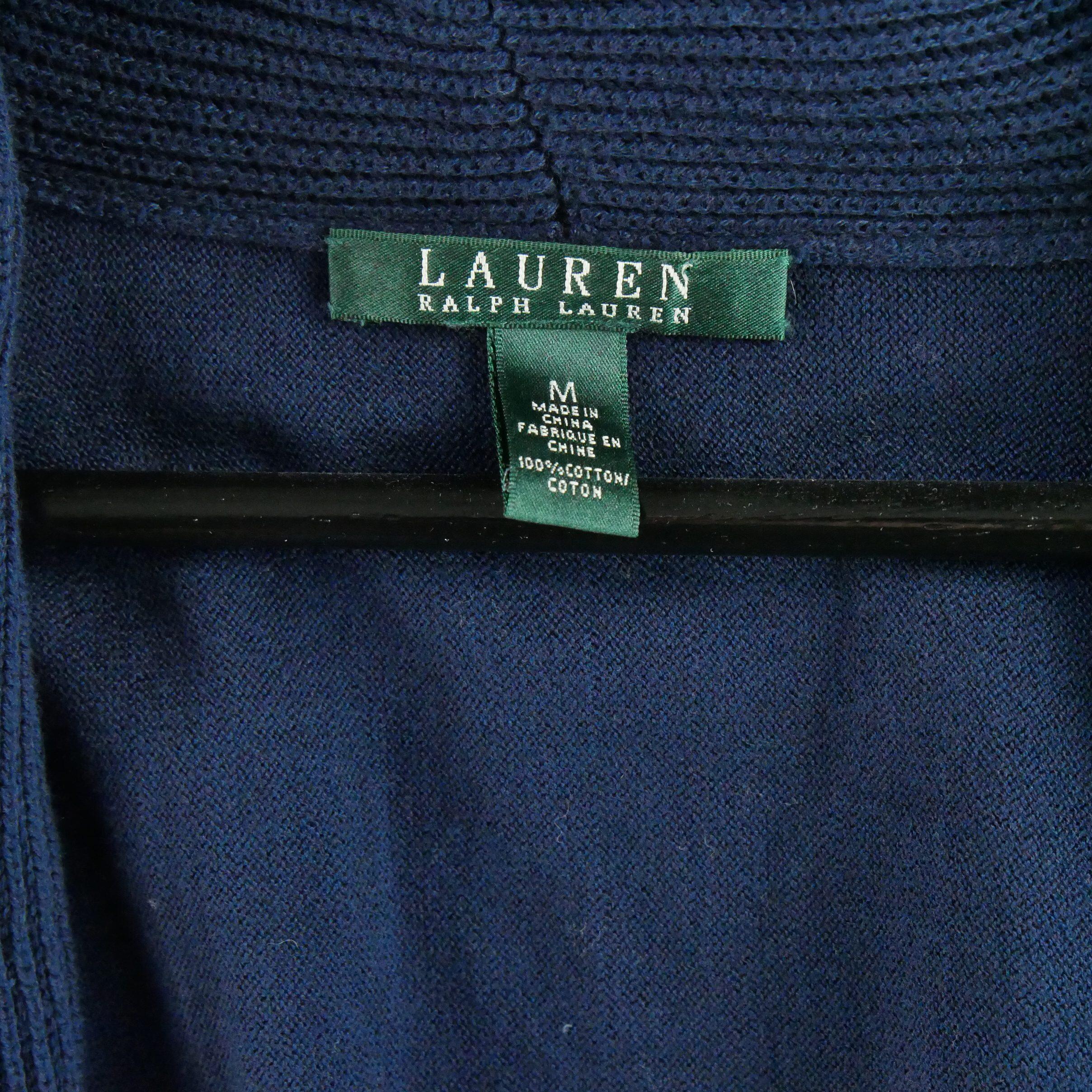 Women's Navy Cardigan Vest 3/4