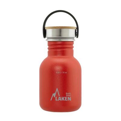 Borraccia in acciaio inox Basic Steel con tappo Bamboo – LAKEN