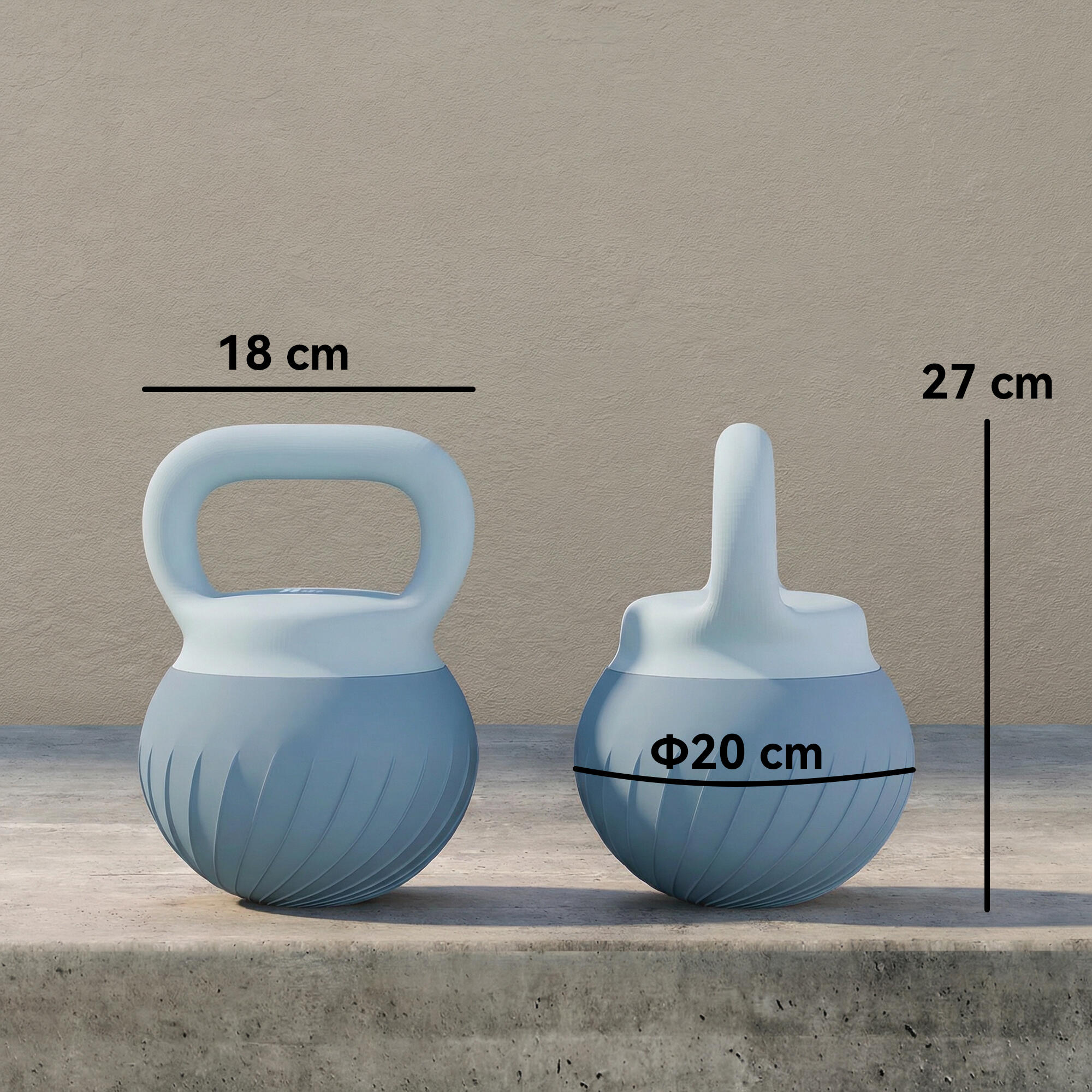 Kettlebell 27x20x20 cm azul claro SPORTNOW 3/5