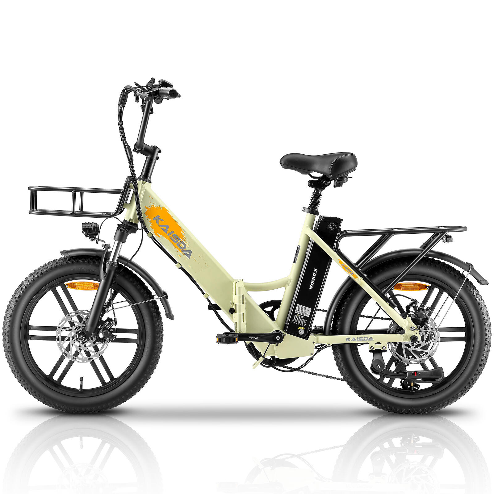 K201 Bicicleta eléctrica 36V Doble batería 10,4Ah Neumático 20×3,0 pulgadas 3/7