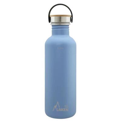Borraccia in acciaio inox Basic Steel con tappo Bamboo – LAKEN
