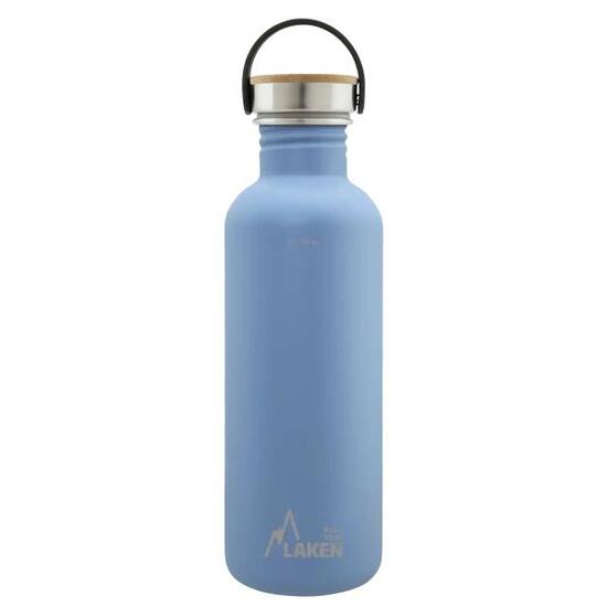Borraccia in acciaio inox Basic Steel con tappo Bamboo – LAKEN
