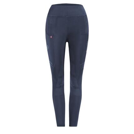 LEGGINGS D’ÉQUITATION LIN FULL GRIP BLEU FONCÉ JUNIOR