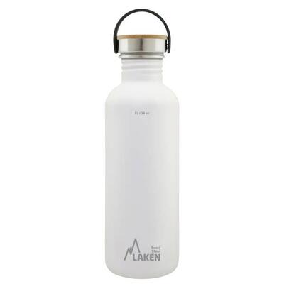 Borraccia in acciaio inox Basic Steel con tappo Bamboo – LAKEN