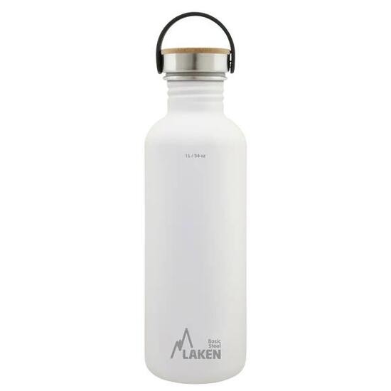 Borraccia in acciaio inox Basic Steel con tappo Bamboo – LAKEN