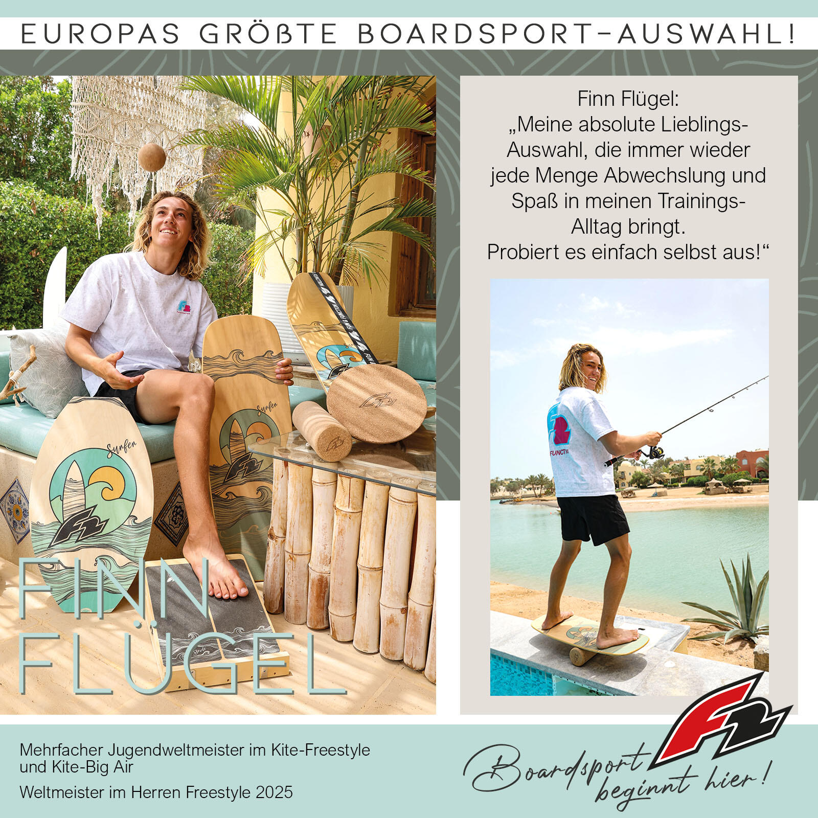 F2 Set Balance Board Peanut 86x32cm + semisfera e rullo in sughero 5/6