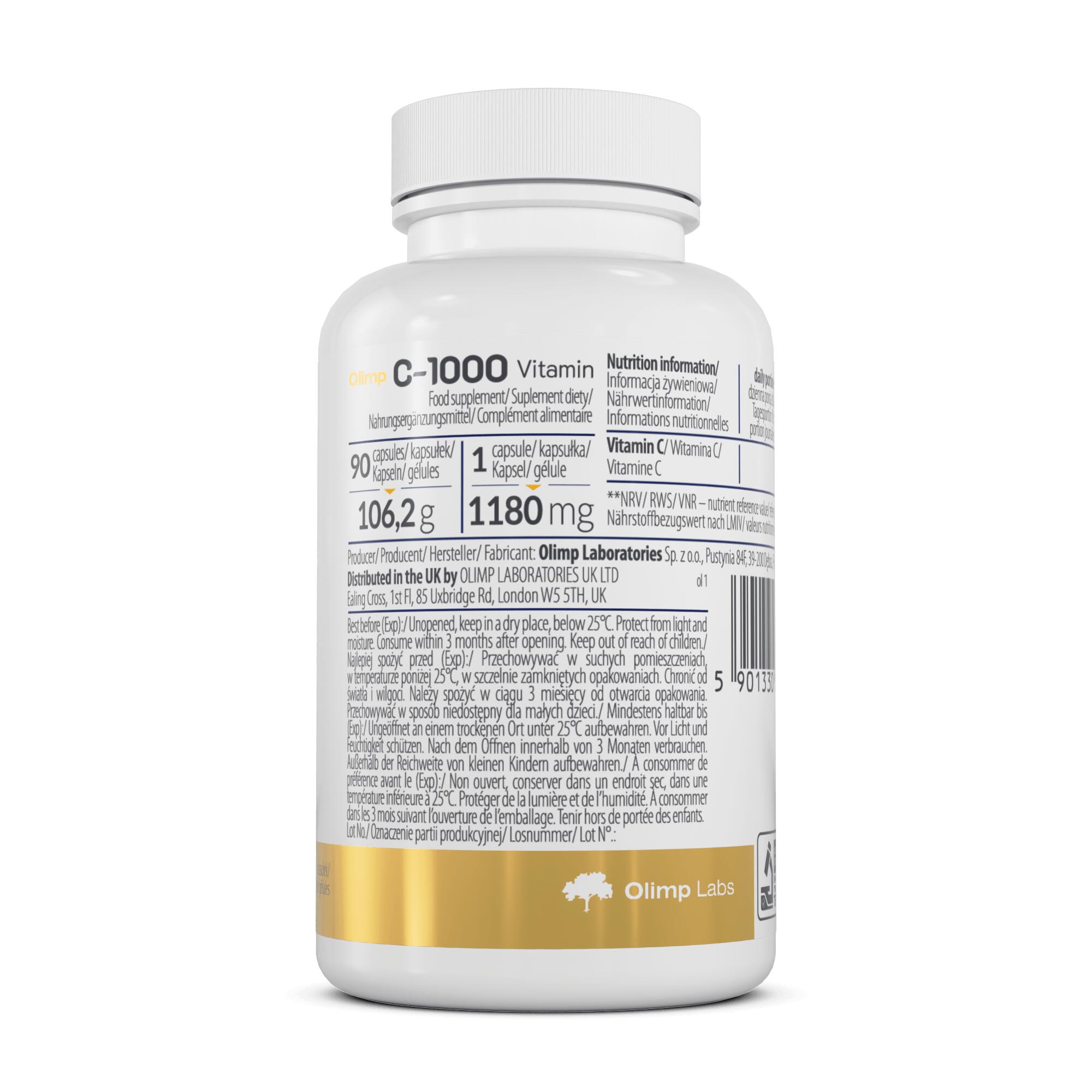 OLIMP C-1000 VITAMIN 90kaps WITAMINA C KWAS L-ASKORBINOWY ODPORNOŚĆ 2/3