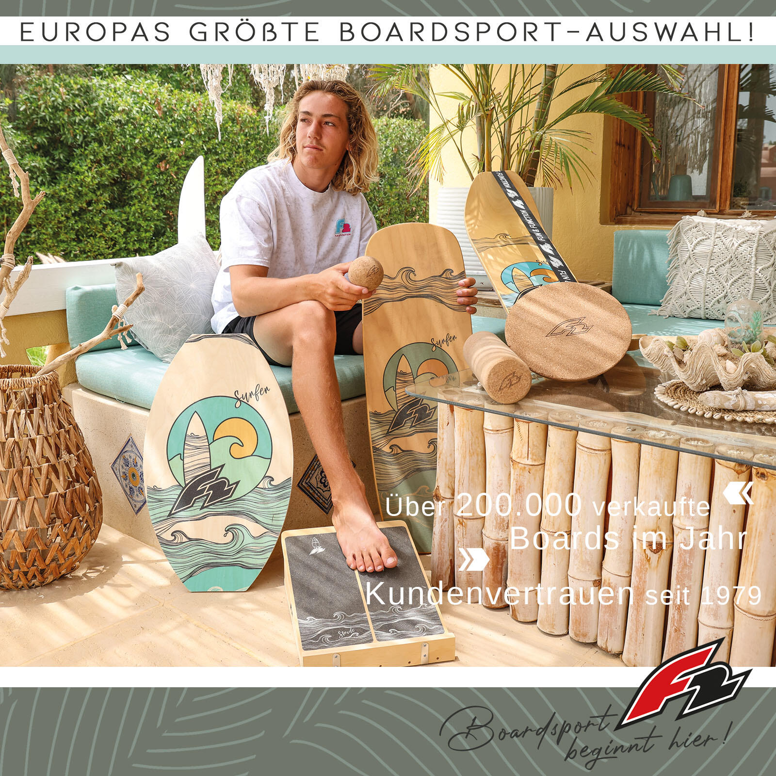 F2 Set Balance Board Peanut 86x32cm + semisfera e rullo in sughero 6/6