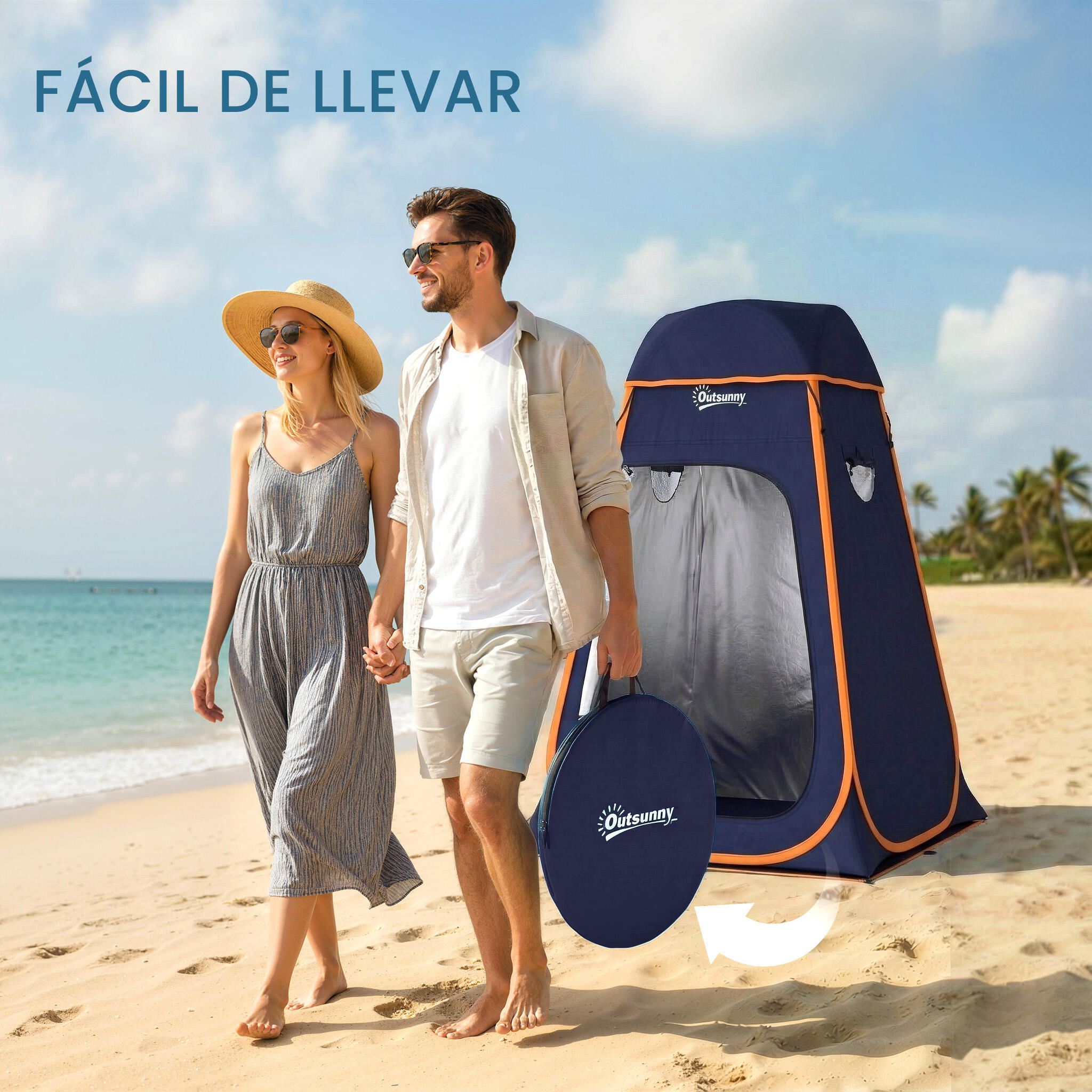 Tenda de Duche Outsunny Azul 5/5