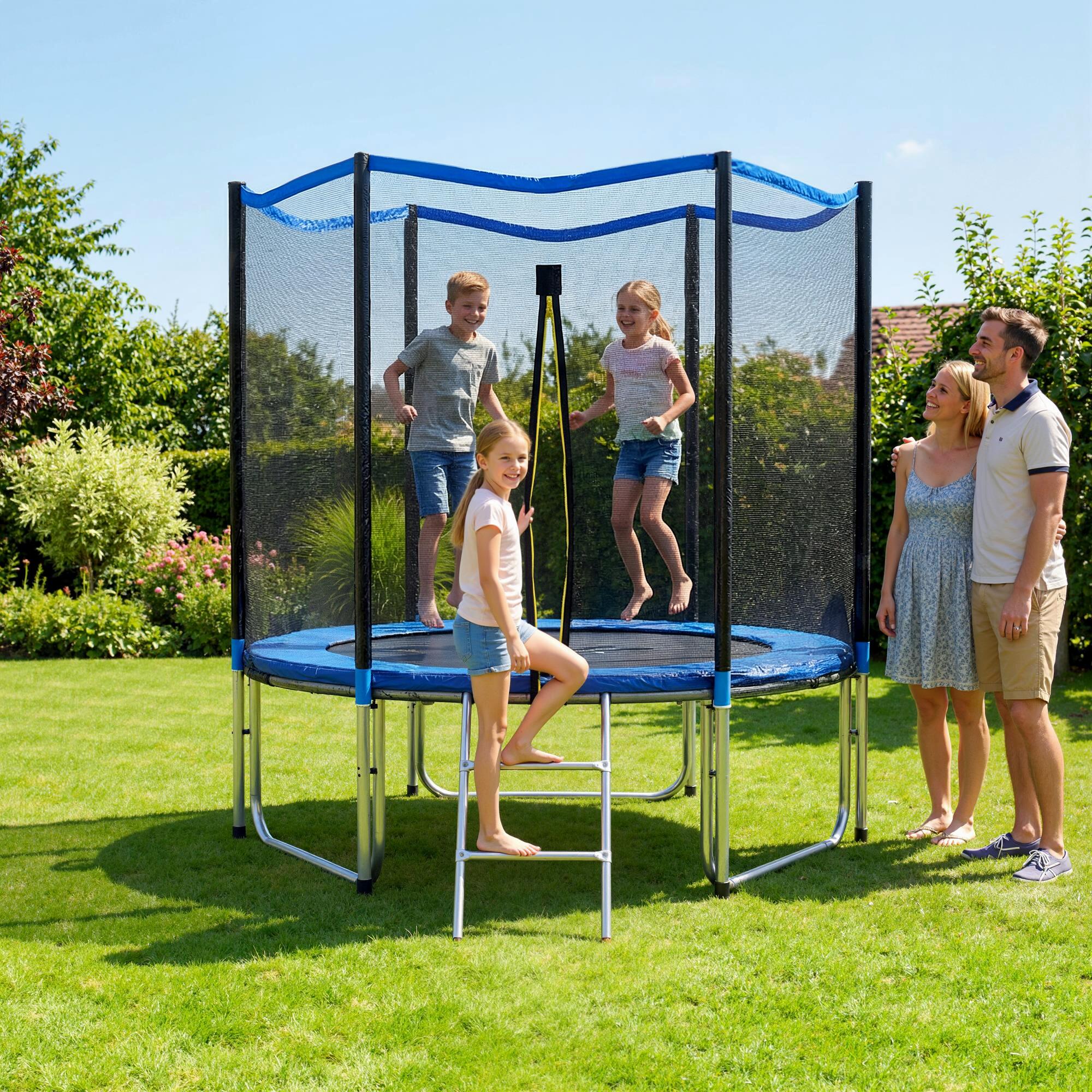 Trampolim infantil ø244x240 cm azul SPORTNOW 5/5