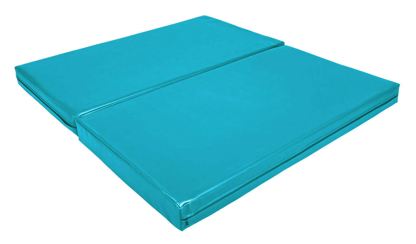Materac dwuczęściowy z rzepami UNDERFIT 130 x 120 x 10 cm miękki turkusowy 3/7