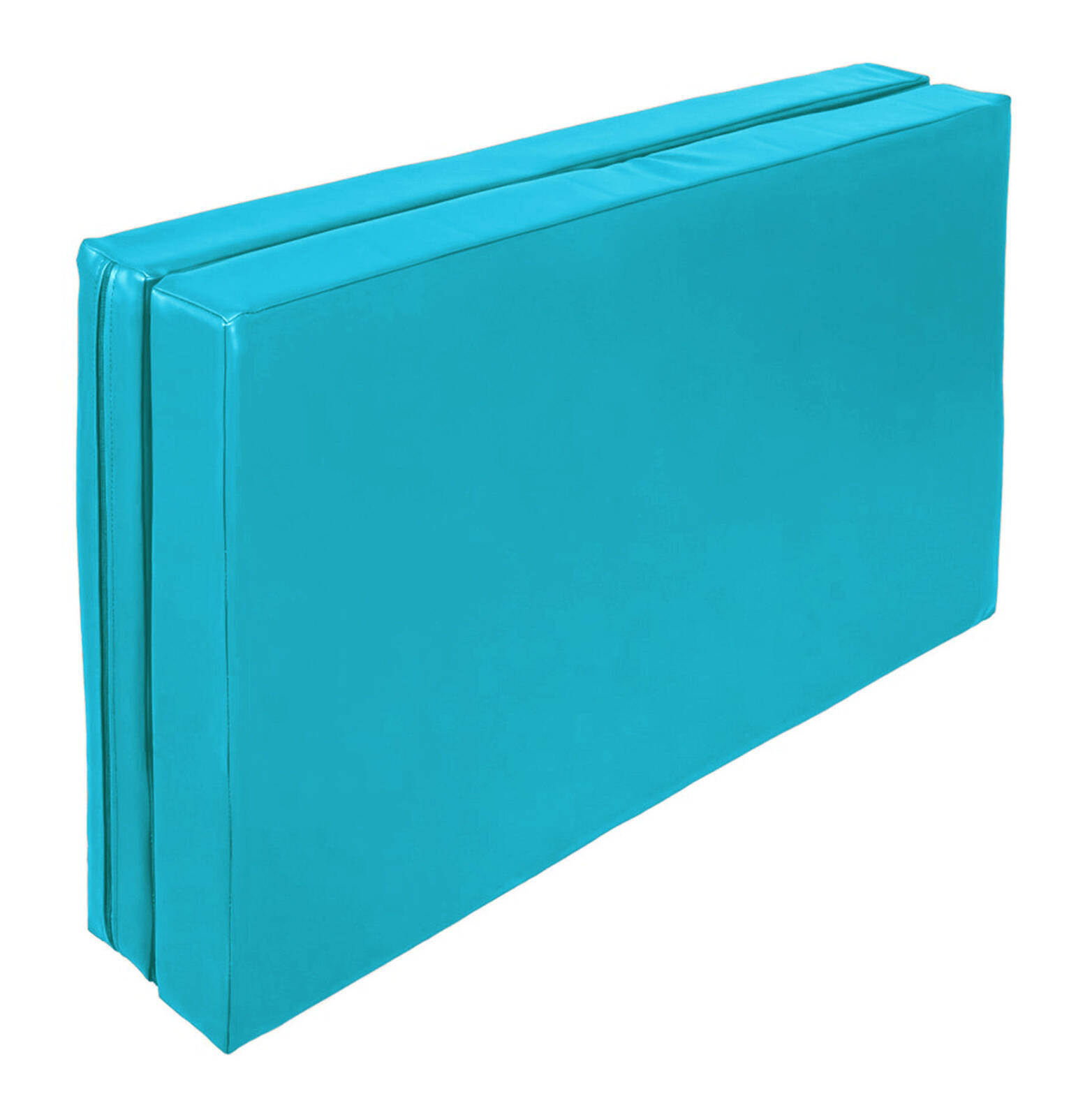 Materac dwuczęściowy z rzepami UNDERFIT 130 x 120 x 10 cm miękki turkusowy 4/7