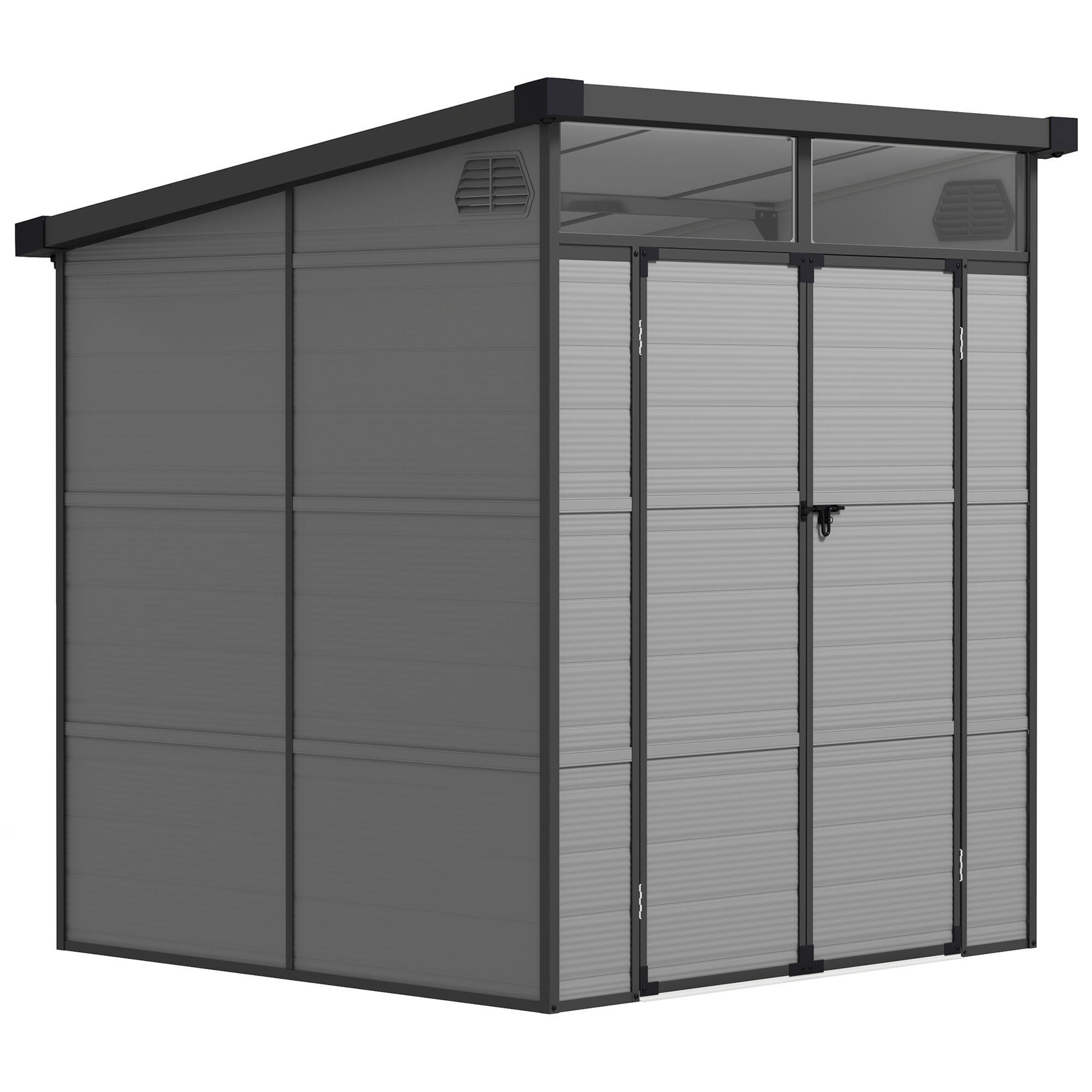 Caseta de Jardín Outsunny 190x191x215 cm Gris Claro 1/6