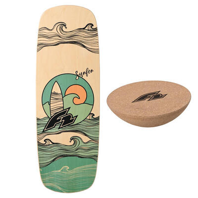 Set F2 Balance Board Pill 86x30cm con semisfera in sughero