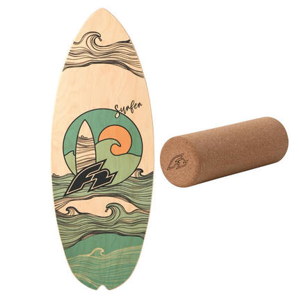 F2 Set Balance Board Halfshell 80x30cm mit Korkrolle