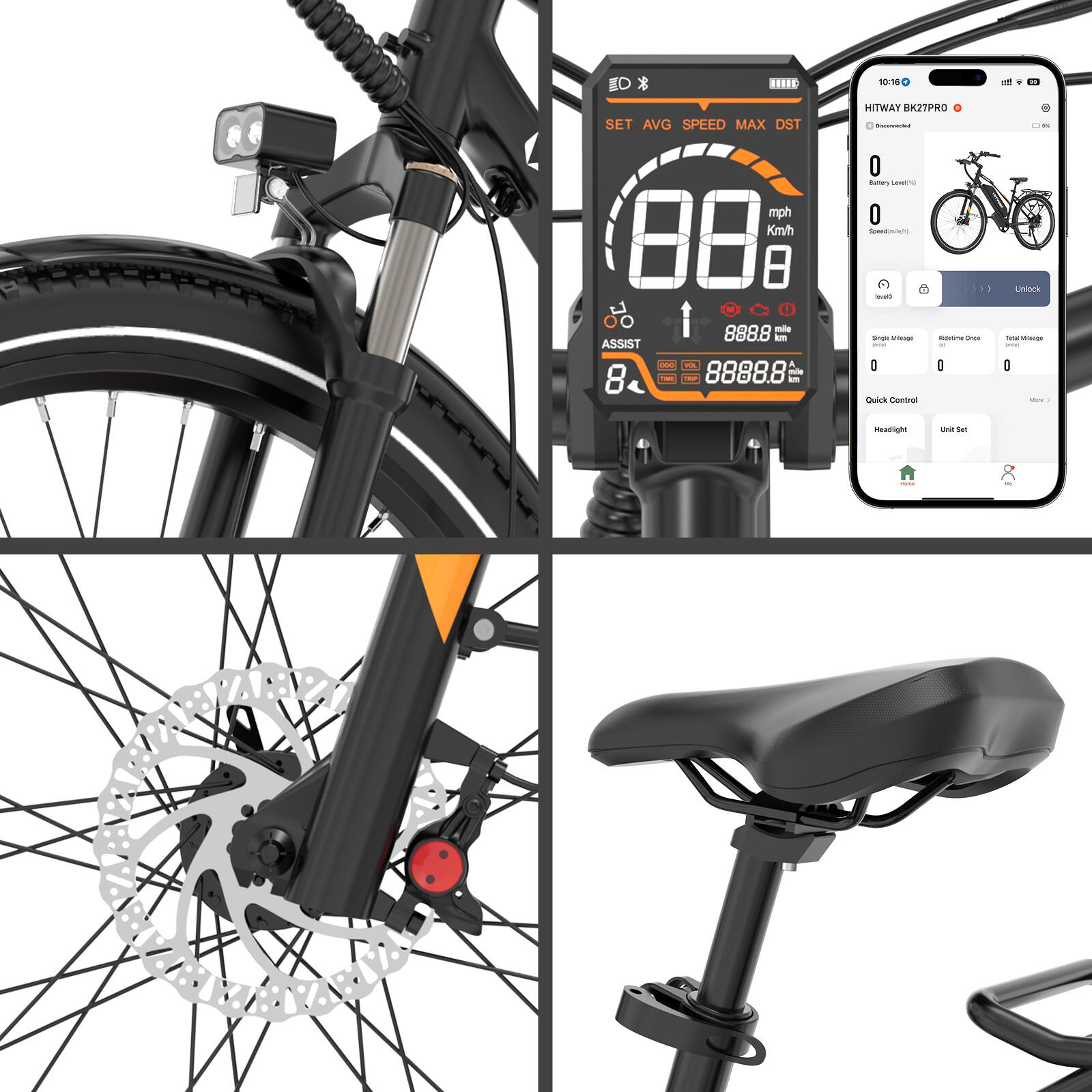Elektrische stadsfiets 28" samsung accu 768Wh BK27PRO APP NFC 7/7