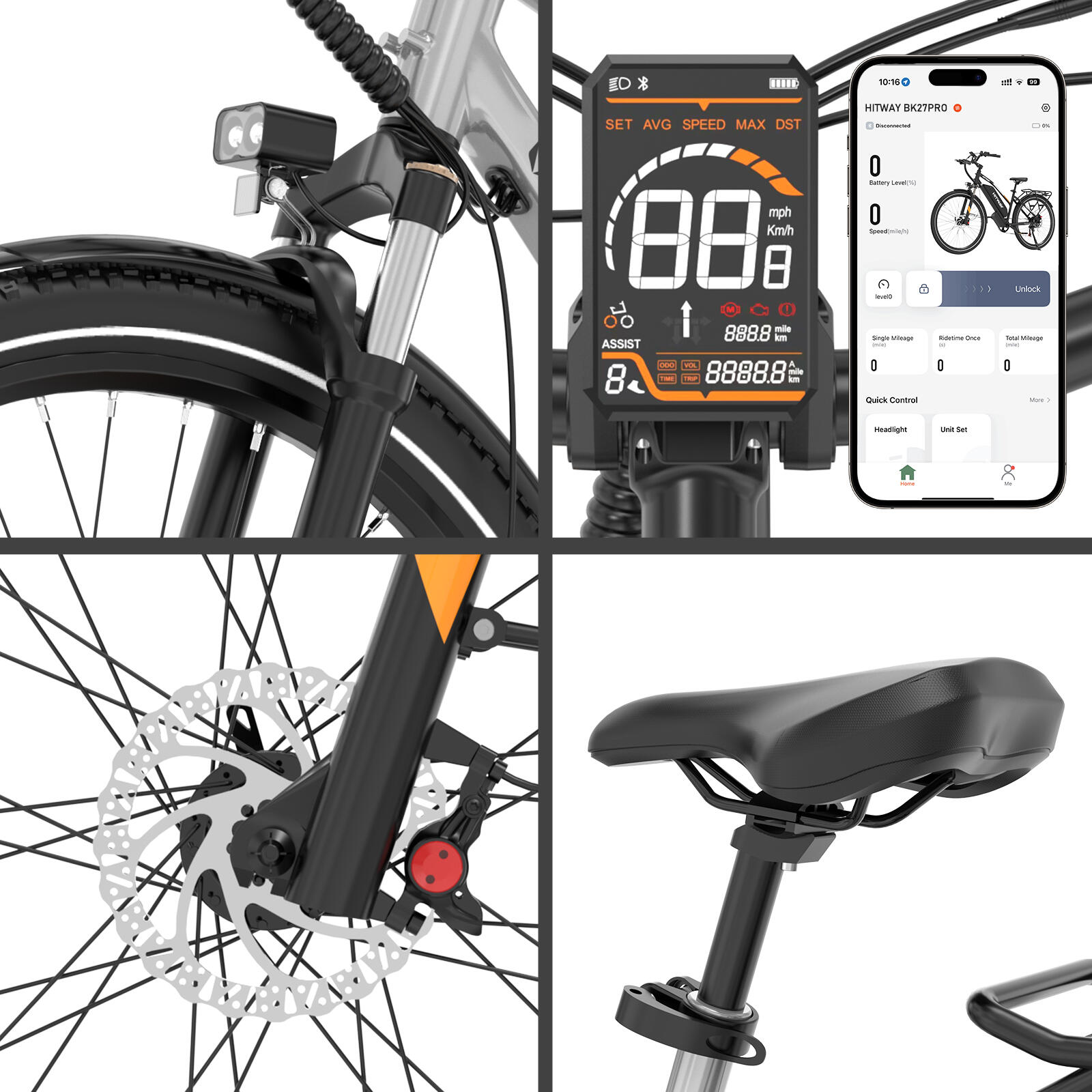 Elektrische stadsfiets 28" samsung accu 768Wh BK27PRO APP NFC 7/7