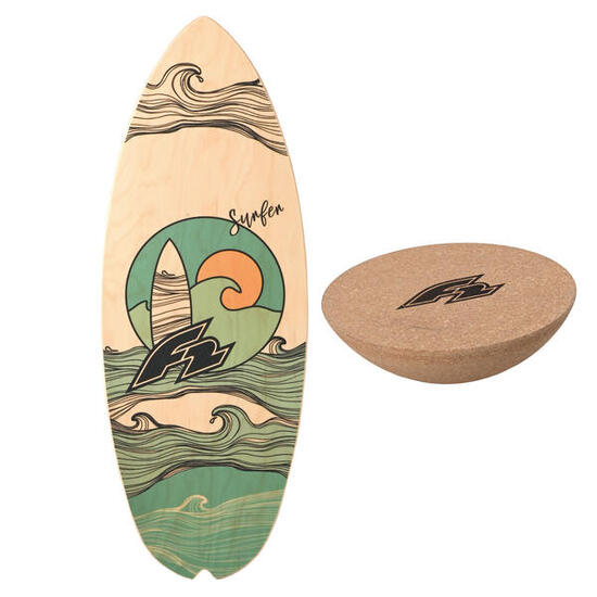 Set F2 Balance Board Halfshell 80x30cm con semisfera in sughero