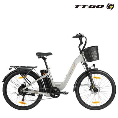 Elektrische hybride fiets c2pro woon-werkverkeer lange afstand zilver
