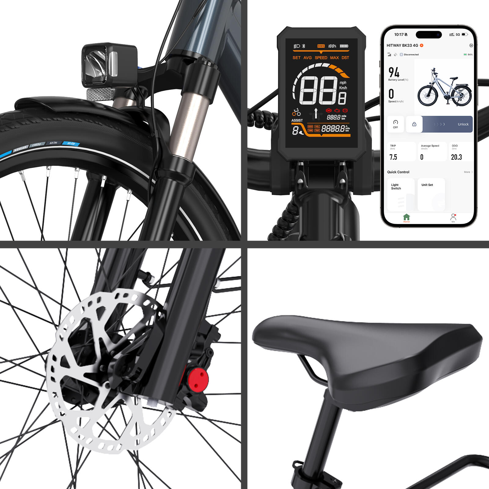 Bici elettrica da città motore centrale 75nm freni idraulici bk33 6/7