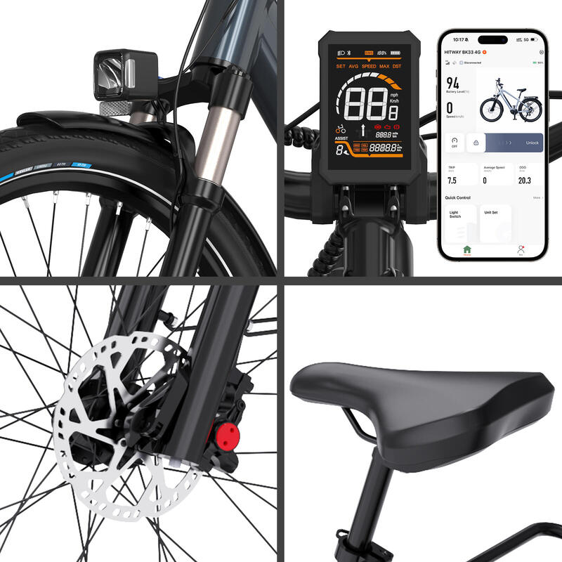 Bicicletă electrică de oraș motor central 75nm gps bk33