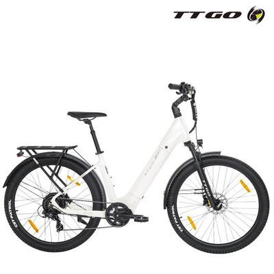 Bicicletta ibrida elettrica Z3 pendolarismo lunga autonomia bianco