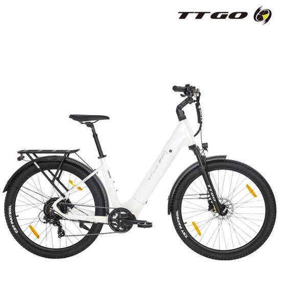 Bicicletta ibrida elettrica Z3 pendolarismo lunga autonomia bianco