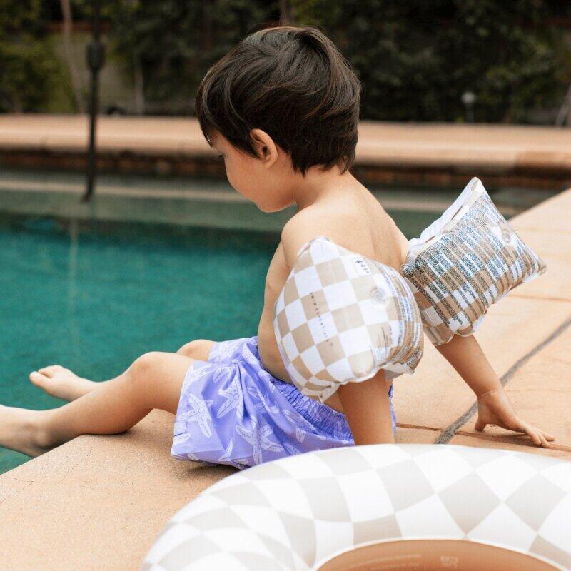 Swim Essentials Arm Bands - Beige - Checkmate 3/4