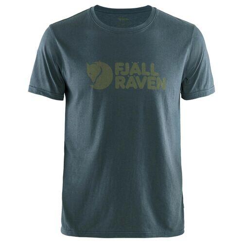 Camiseta Azul Fjallraven Logo Navy Práctica y Duradera 4/4