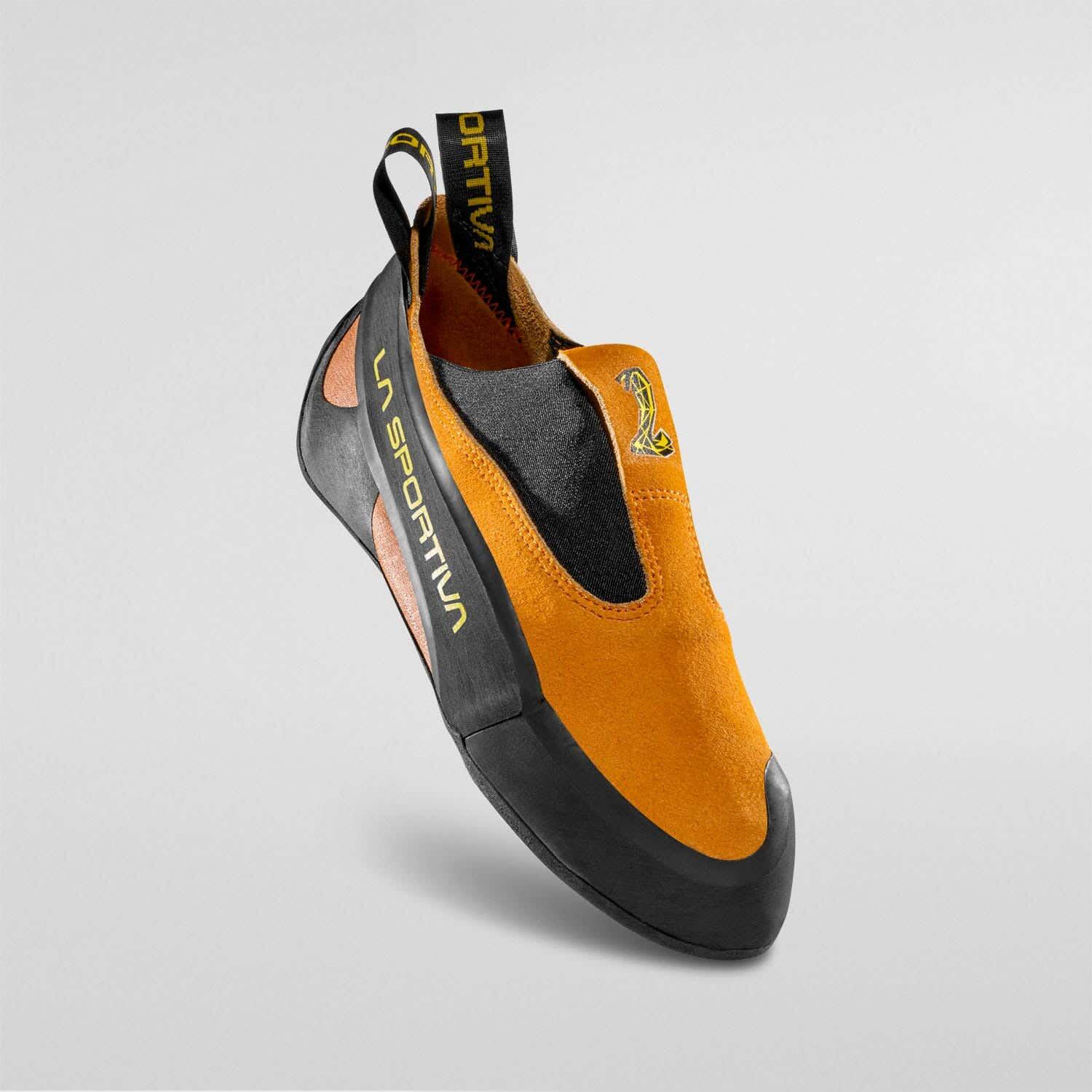 Chausson d’escalade La Sportiva Cobra orange cuir, Vibram XS Grip2 3,5mm 35 EU 4/6