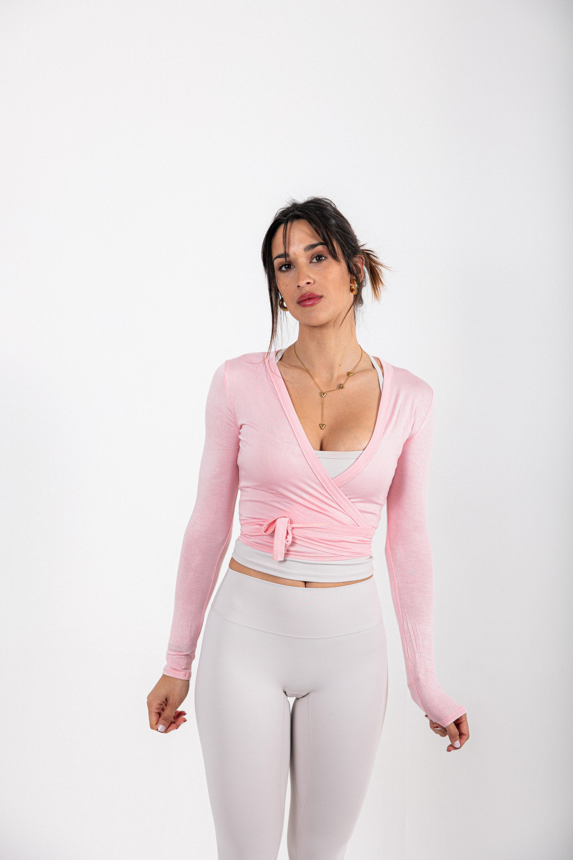 Top extra suave de manga larga estilo ballet para yoga y pilates 2/7